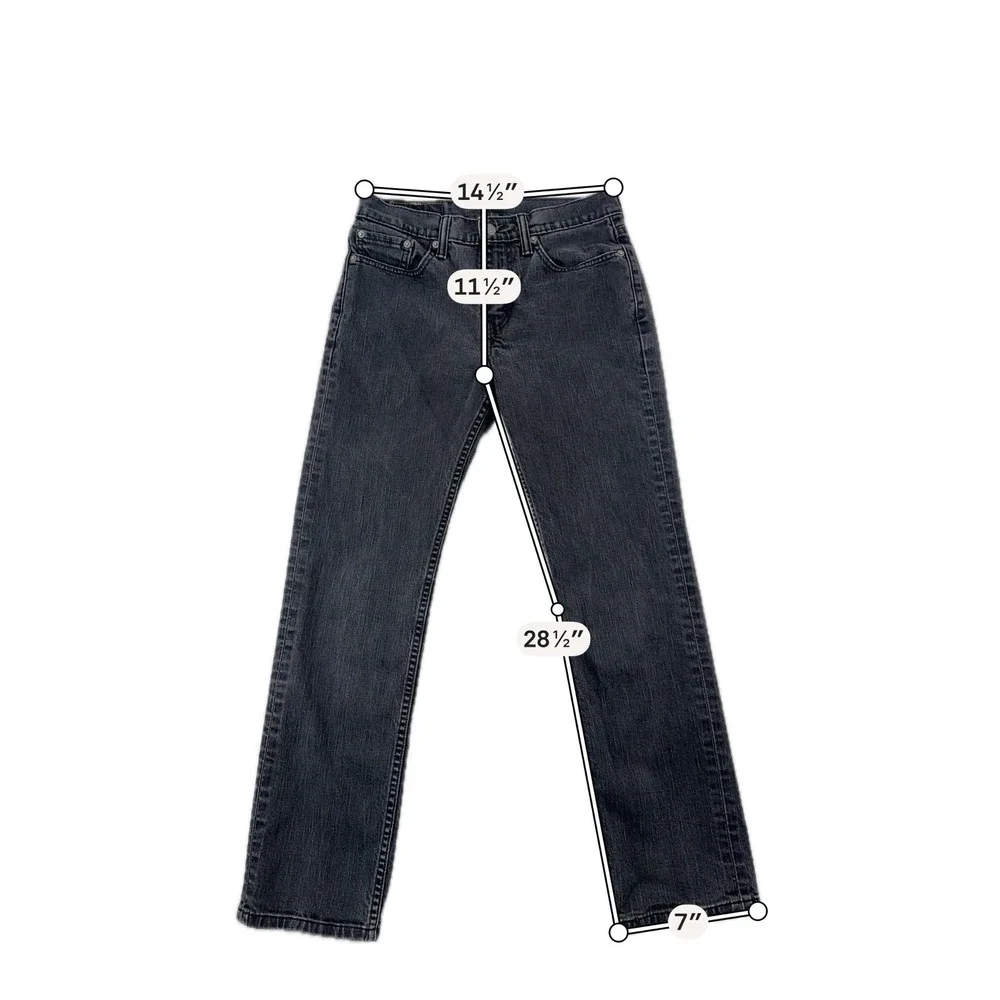 Levi's 514 Men's‎ Denim Jeans Size 29x30 Black Mid-Rise 5 Pockets